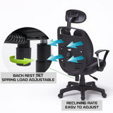 Ergonomic Korean Office Chair SUPERB BLACK - Rear View