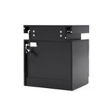 Bedside Table 2 Drawers RGB LED Bedroom Cabinet Nightstand Gloss AURORA BLACK - Extra Image