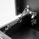 2X Bedside Table 2 Drawers RGB LED Bedroom Cabinet Nightstand Gloss AURORA BLACK - 45-Degree Angle