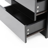 2X Bedside Table 2 Drawers RGB LED Bedroom Cabinet Nightstand Gloss AURORA BLACK - Low Angle
