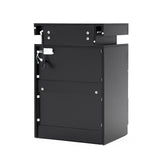 Bedside Table 3 Drawers RGB LED Bedroom Cabinet Nightstand Gloss GLORY BLACK - Extra Image