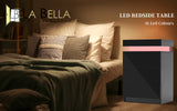 Bedside Table 3 Drawers RGB LED Bedroom Cabinet Nightstand Gloss GLORY BLACK - Front View