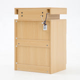Bedside Table 3 Drawers RGB LED Bedroom Cabinet Nightstand Gloss GLORY OAK - Extra Image