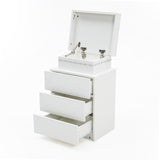 Bedside Table 3 Drawers RGB LED Bedroom Cabinet Nightstand Gloss GLORY WHITE - Close-Up Angle