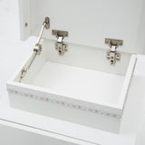 2X Bedside Table 3 Drawers RGB LED Bedroom Cabinet Nightstand Gloss GLORY WHITE - Rear View
