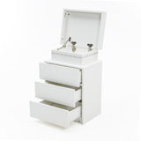 2X Bedside Table 3 Drawers RGB LED Bedroom Cabinet Nightstand Gloss GLORY WHITE - Close-Up Angle