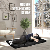 Lounge Couch Sofa Bed Double Seat Leather GEMINI BLACK - Side View