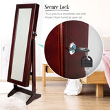 Mirror Jewellery Cabinet Storage Organiser LUVO 146cm WALNUT - Rear View