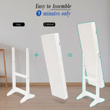 Mirror Jewellery Cabinet Storage Organiser LUVO 146cm WHITE - Extra Image