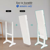 Mirror Jewellery Cabinet Storage Organiser LUVO 146cm WHITE - Extra Image