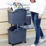 2 Set Stackable Multipurpose Laundry Basket Dark Grey - Side View