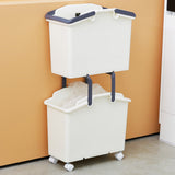 2 Set Stackable Multipurpose Laundry Basket Ivory - Side View