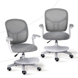 Kids Desk Chair - Children Office Study Seat with Footrest NOVA - Grey - Top-Down View