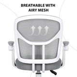Kids Desk Chair - Children Office Study Seat with Footrest NOVA - Grey - Low Angle