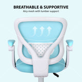 Kids Desk Chair - Children Office Study Seat with Footrest CILO - Blue - Low Angle