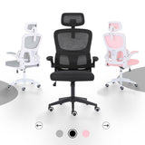 Work Office Chair - Lumber Support Flip-up Armrest Adjustable Headrest SITIO - Black
