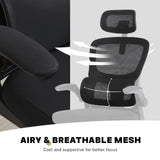Work Office Chair - Lumber Support Flip-up Armrest Adjustable Headrest SITIO - Black