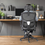 Work Office Chair - Lumber Support Flip-up Armrest Adjustable Headrest SITIO - Black