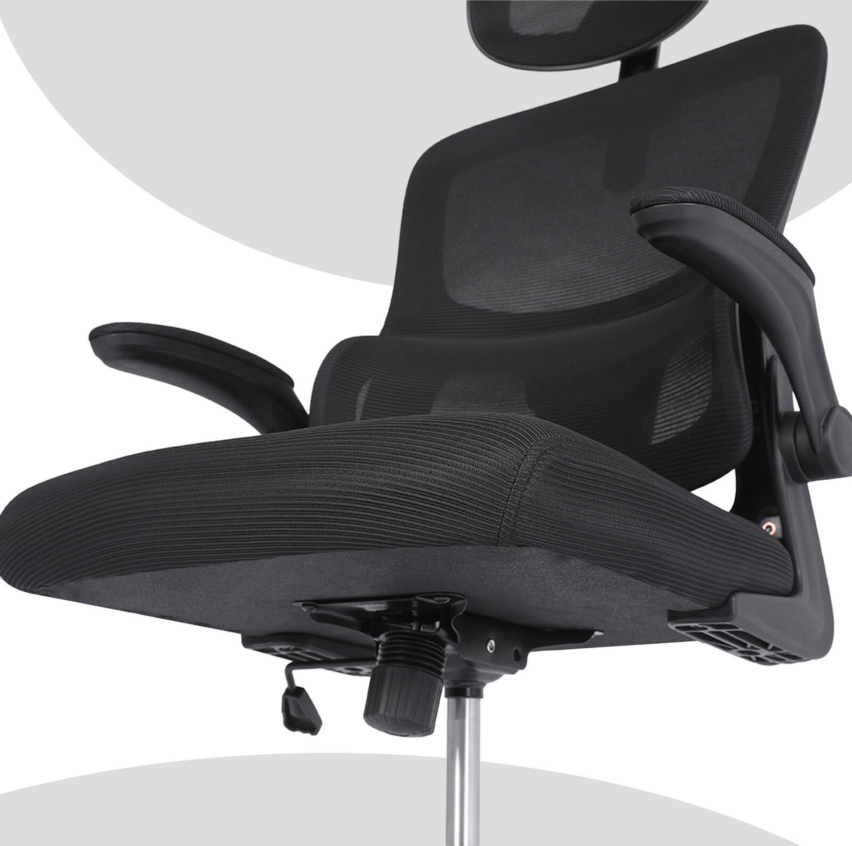 Work Office Chair - Lumber Support Flip-up Armrest Adjustable Headrest SITIO - Black