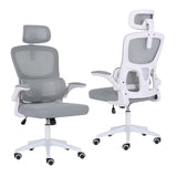 Work Office Chair - Lumber Support Flip-up Armrest Adjustable Headrest SITIO - GREY