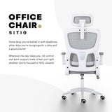 Work Office Chair - Lumber Support Flip-up Armrest Adjustable Headrest SITIO - GREY