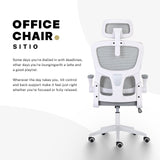 Work Office Chair - Lumber Support Flip-up Armrest Adjustable Headrest SITIO - GREY - Top-Down View