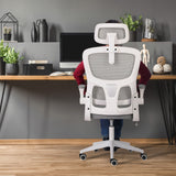 Work Office Chair - Lumber Support Flip-up Armrest Adjustable Headrest SITIO - GREY