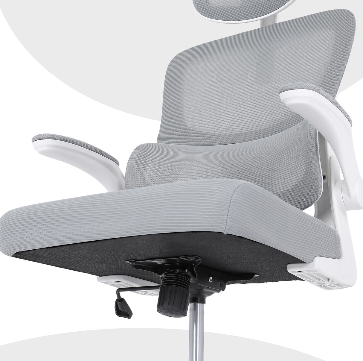 Work Office Chair - Lumber Support Flip-up Armrest Adjustable Headrest SITIO - GREY
