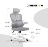 Work Office Chair - Lumber Support Flip-up Armrest Adjustable Headrest SITIO - GREY - Extra Image
