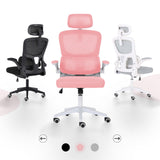Work Office Chair - Lumber Support Flip-up Armrest Adjustable Headrest SITIO - Pink