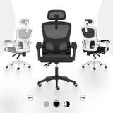 Ergonomic Reclining Office Chair - Lumbar Support Adjustable Headrest VELTRA - BLACK