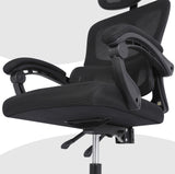 Ergonomic Reclining Office Chair - Lumbar Support Adjustable Headrest VELTRA - BLACK