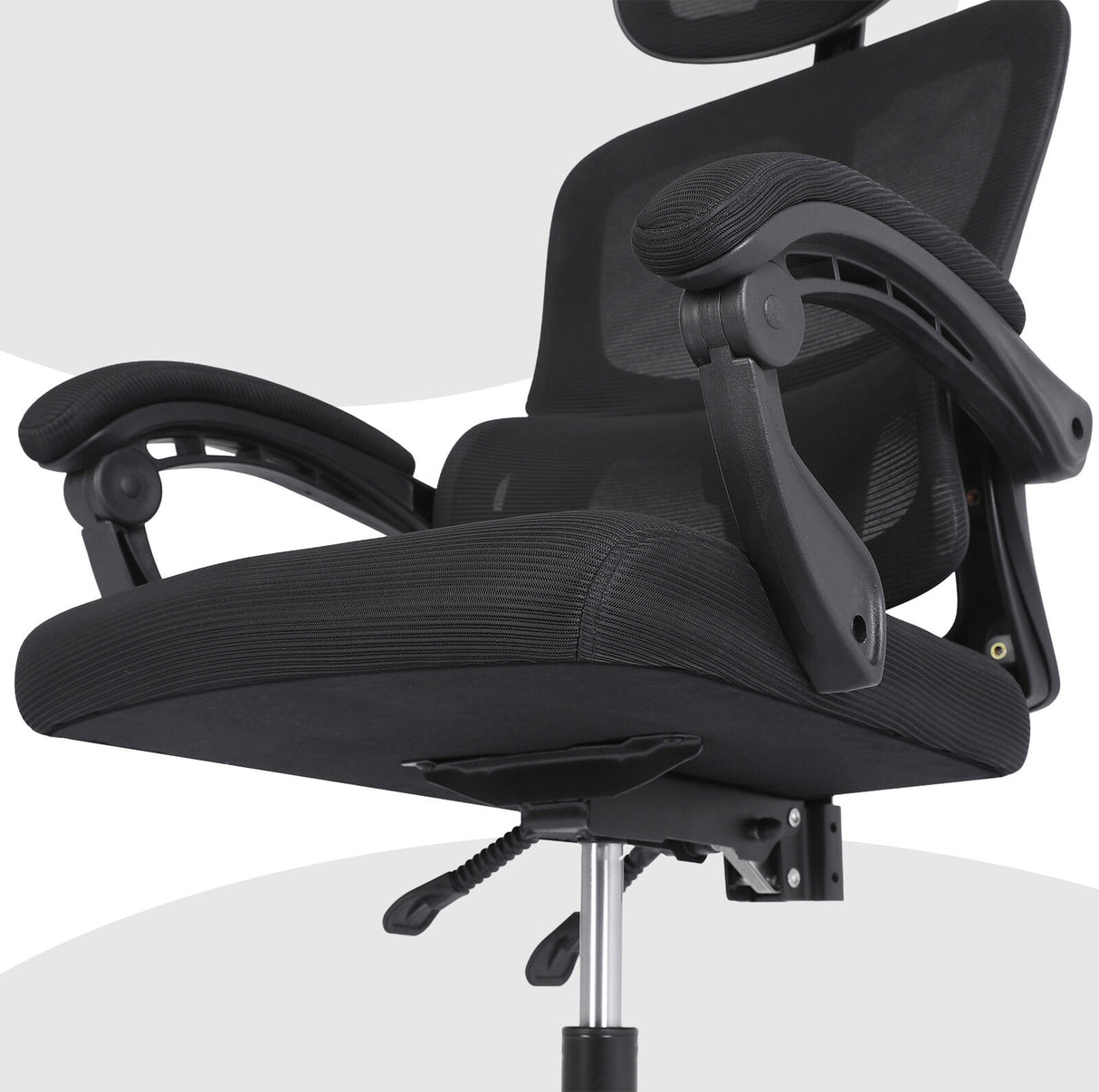 Ergonomic Reclining Office Chair - Lumbar Support Adjustable Headrest VELTRA - BLACK