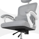 Ergonomic Reclining Office Chair - Lumbar Support Adjustable Headrest VELTRA - GREY - Extra Image