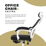 Ergonomic Reclining Office Chair - Footrest Lumbar Support Adjustable Headrest VELTRA - BLACK