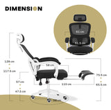 Ergonomic Reclining Office Chair - Footrest Lumbar Support Adjustable Headrest VELTRA - BLACK - Extra Image