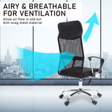 Office Chair Mesh High Back In-Built Lumbar BREEZE BLACK - Side View