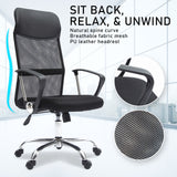 Office Chair Mesh High Back In-Built Lumbar BREEZE BLACK - Top-Down View