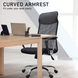 Office Chair Mesh High Back In-Built Lumbar BREEZE BLACK - Rear View