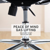Office Chair Mesh High Back In-Built Lumbar BREEZE BLACK - Close-Up Angle