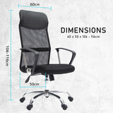 Office Chair Mesh High Back In-Built Lumbar BREEZE BLACK - Extra Image