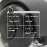 5X 2'' Twin Wheel Office Chair Casters - Slient Smooth, 11x22mm Stem - Top-Down View