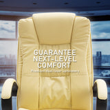La Bella Beige Executive Office Chair Sage Dual-Layer Seat - Top-Down View