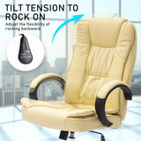 La Bella Beige Executive Office Chair Sage Dual-Layer Seat - Rear View