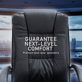 La Bella Black Executive Office Chair Sage Dual-Layer Seat - Top-Down View