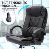 La Bella Black Executive Office Chair Sage Dual-Layer Seat - Rear View