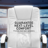 La Bella White Executive Office Chair Sage Dual-Layer Seat - Top-Down View