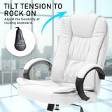 La Bella White Executive Office Chair Sage Dual-Layer Seat - Rear View