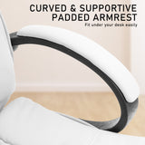 La Bella White Executive Office Chair Sage Dual-Layer Seat - Close-Up Angle