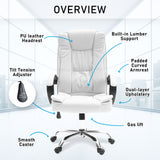La Bella White Executive Office Chair Sage Dual-Layer Seat - Extra Image